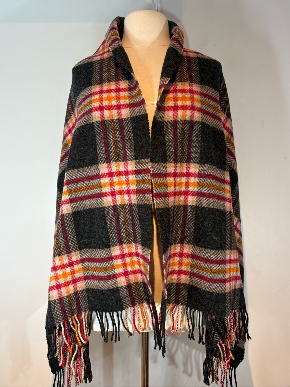 Vintage Glen Prince Scotland 100% Lambswool Tartan Plaid Scarf
